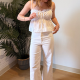 Gabbi Eyelet Tie Top - White