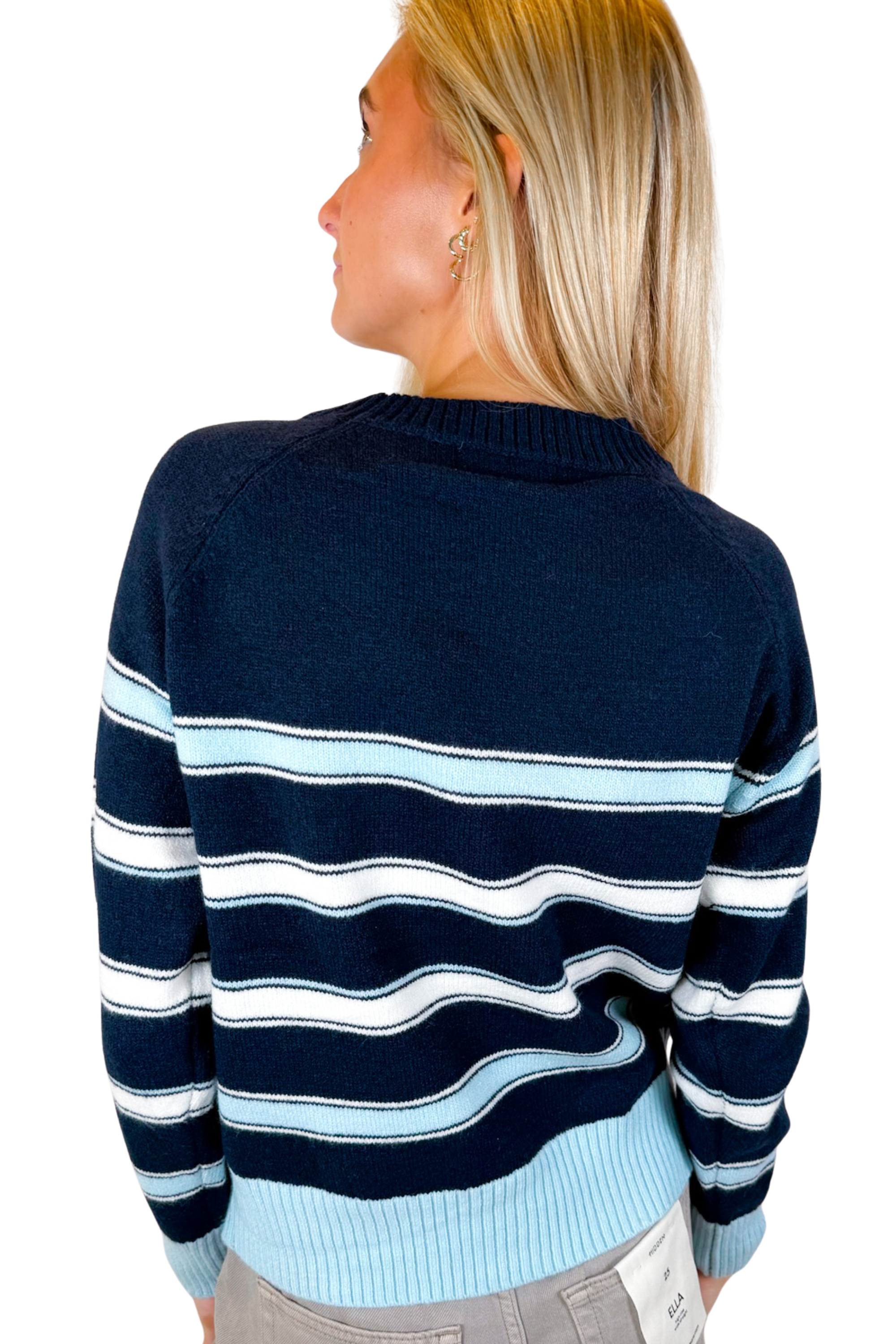 Keyes Stripe Sweater - Navy