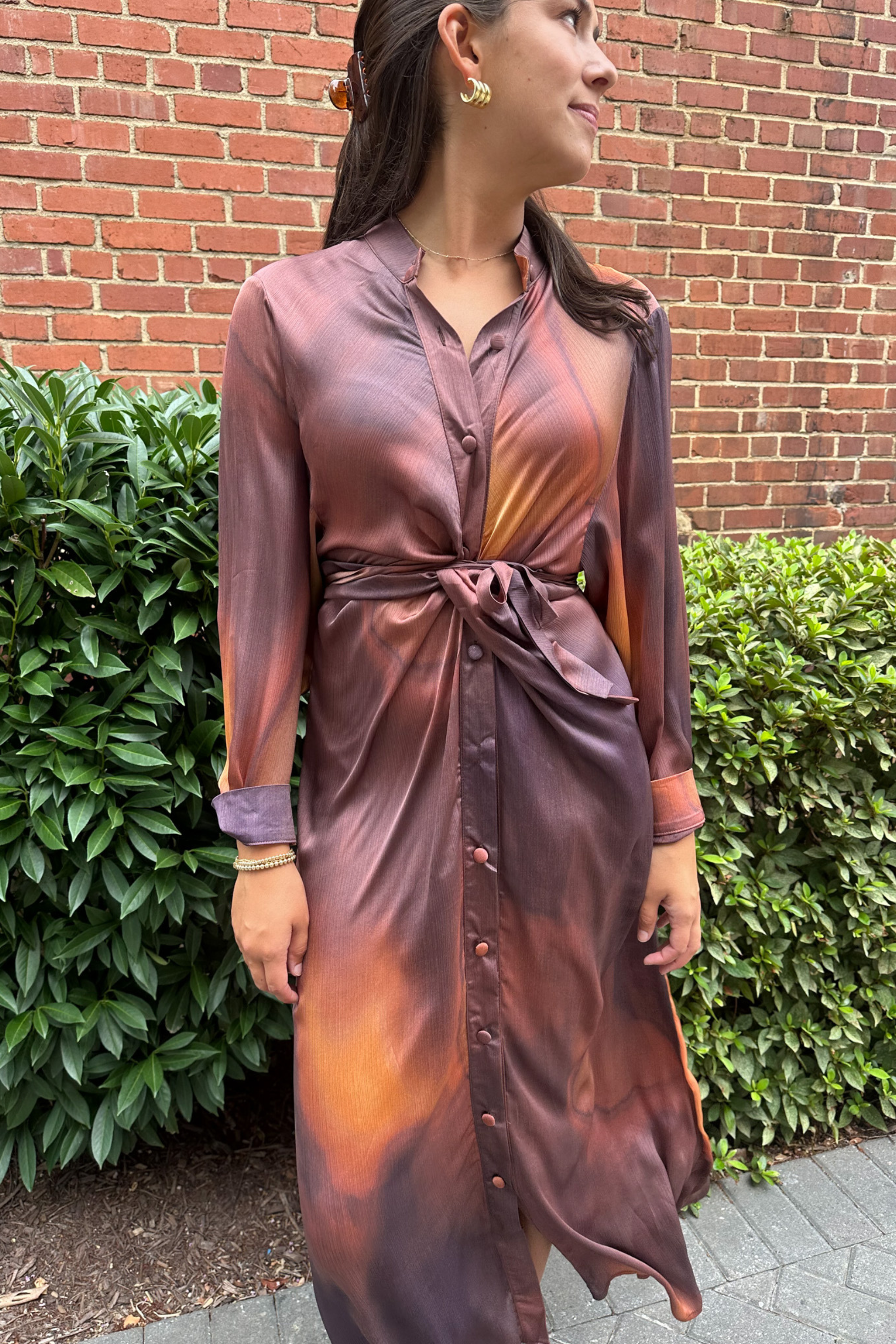 Raimy Tie Maxi Dress - Coffee