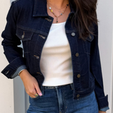Caroline Classic Denim Jacket - Dark Denim