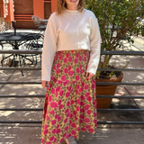 Lucy Smocked Maxi Skirt - Mum Magenta Butter