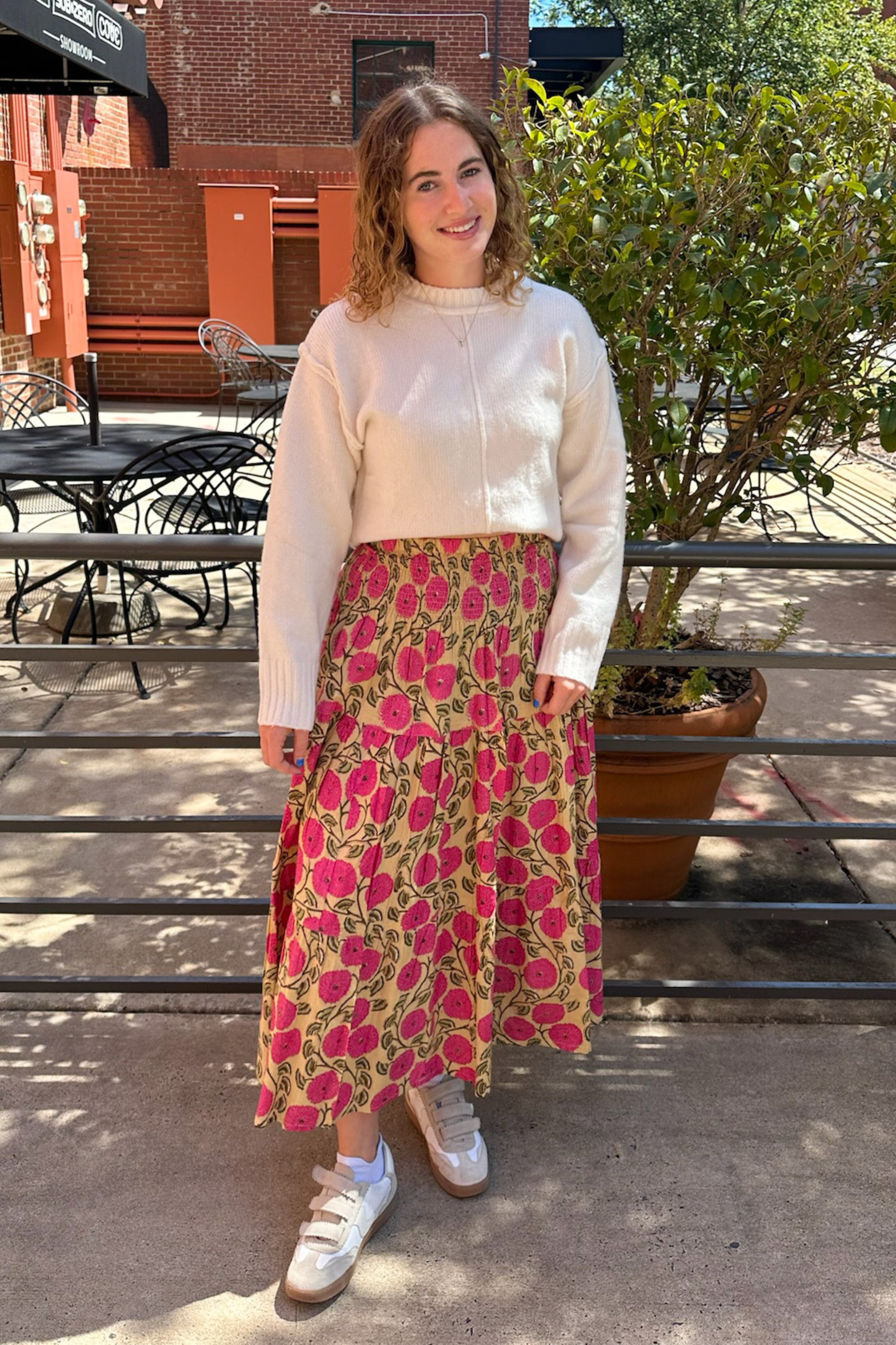 Lucy Smocked Maxi Skirt - Mum Magenta Butter