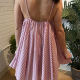 Poroa Stripe Mini Dress - Rose