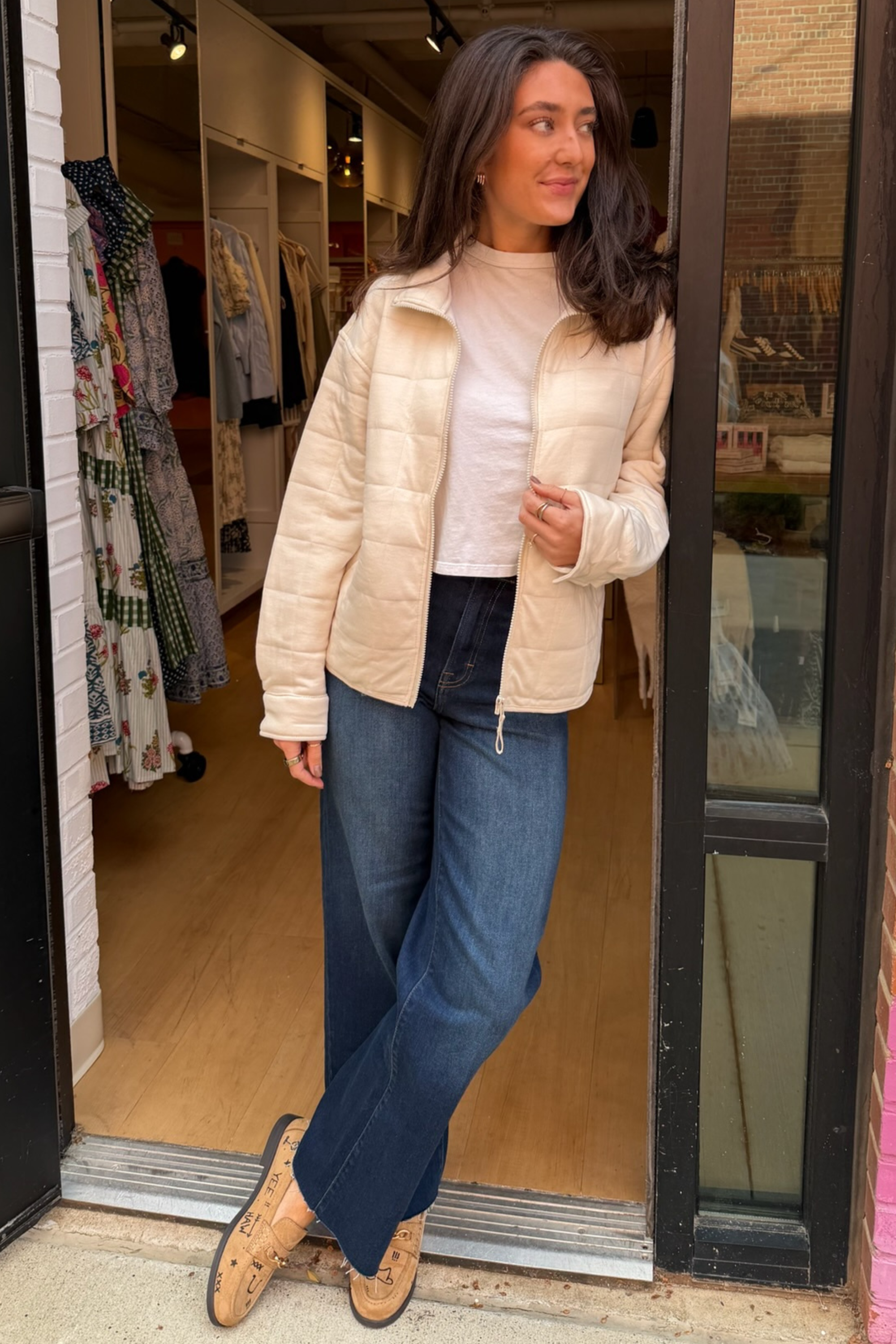 Indiana Quilted Jacket - Oatmeal Heather