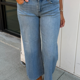 Sara Stretch Palazzo Jean - Medium Denim