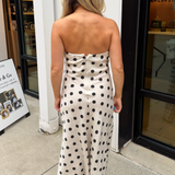 Betsy Polka Dot Strapless Maxi Dress - Natural/Black