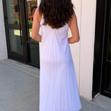 Jada Ruffle Linen Maxi Dress - White