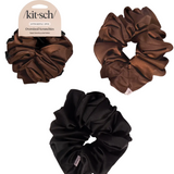 Oversized Scrunchies - Black/Brown