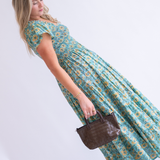 Lil Fall Smocked Maxi Dress - Wildflower Teal Butter