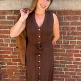 Valeria Knit Maxi Dress - Chocolate Brown