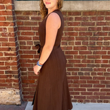 Valeria Knit Maxi Dress - Chocolate Brown