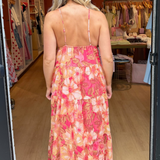 Tonya Floral Maxi Dress - Coral Multi