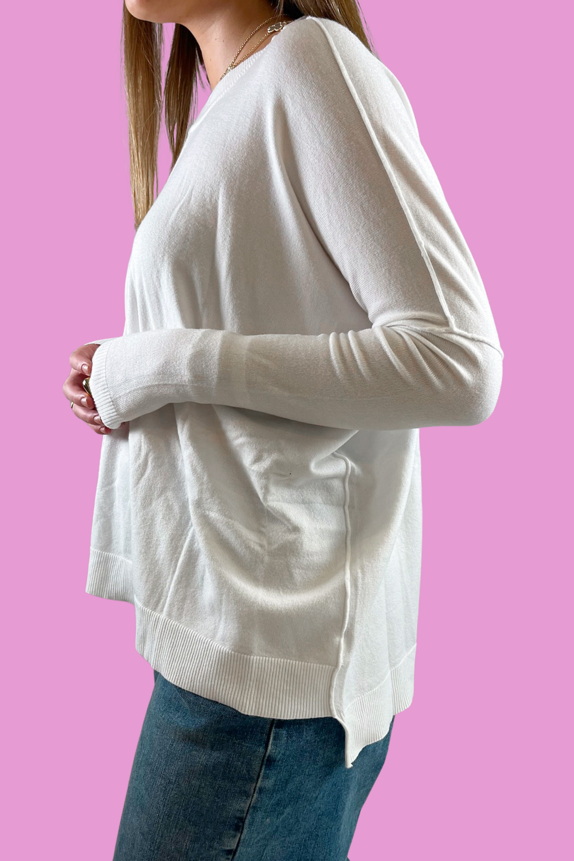 Sasha Super Soft Oversized Sweater - White