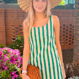Masters Stripe Mini Dress - Green
