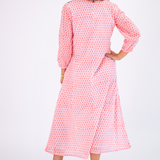 Sammy Long Sleeve Caftan Maxi - Fishnet Coral