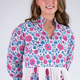 Esther 3/4 Sleeve Maxi Dress - Poppy Mix Hot Pink