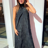 Pattie High Neck Maxi Dress - Noir