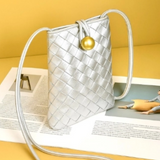 Jackie Woven Crossbody Bag - Silver