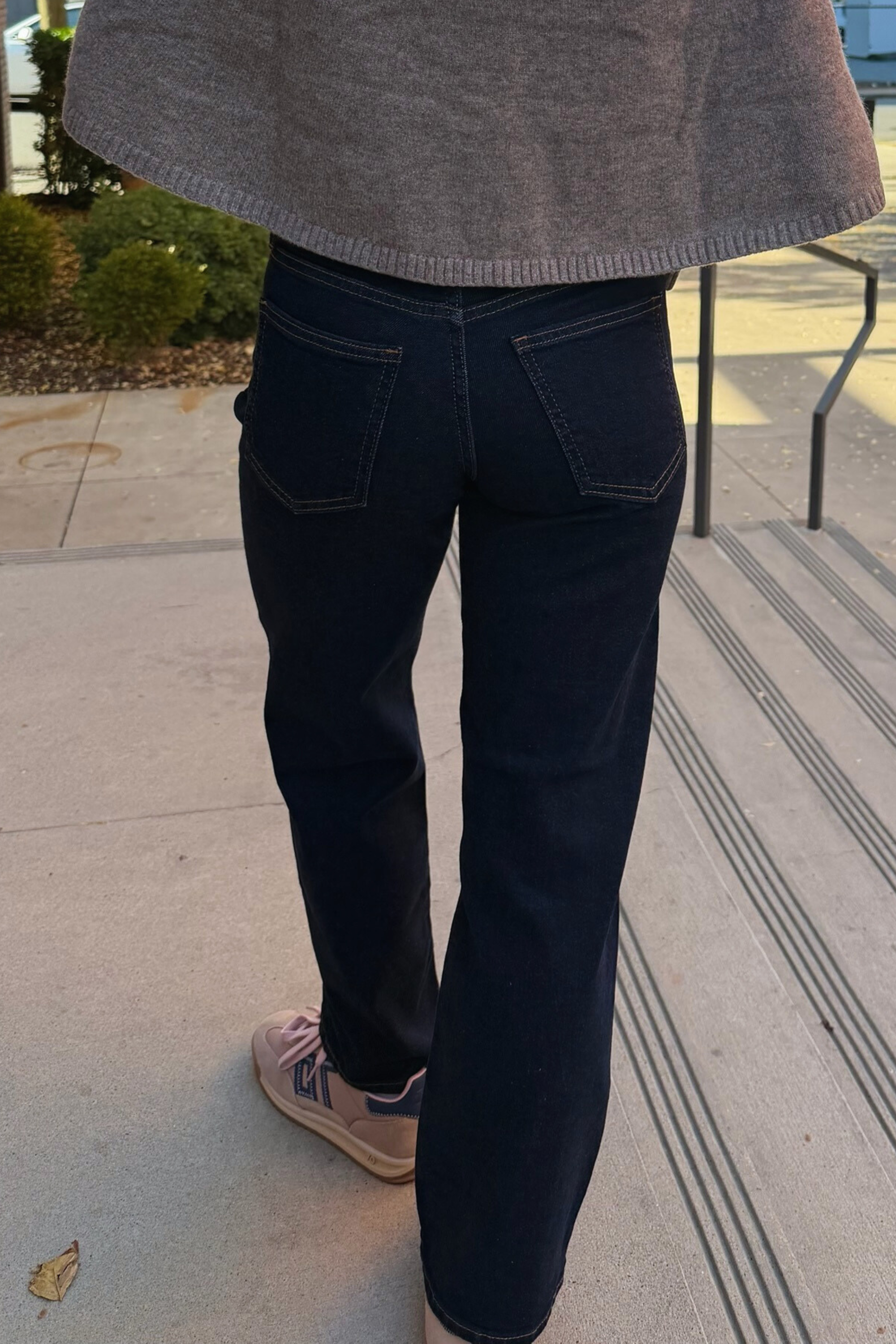 Genny Low Rise Loose Straight Jean - Dark Denim