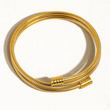 Arnell Round Snake Gold Chain Bracelet