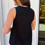 Khloe Glittery Knit Top - Black