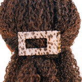 Medium Flat Rectangle Clip - Blonde Tortoise