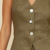 Inaya Halter Vest Top - Olive