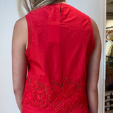 Kayla Eyelet Top - Red