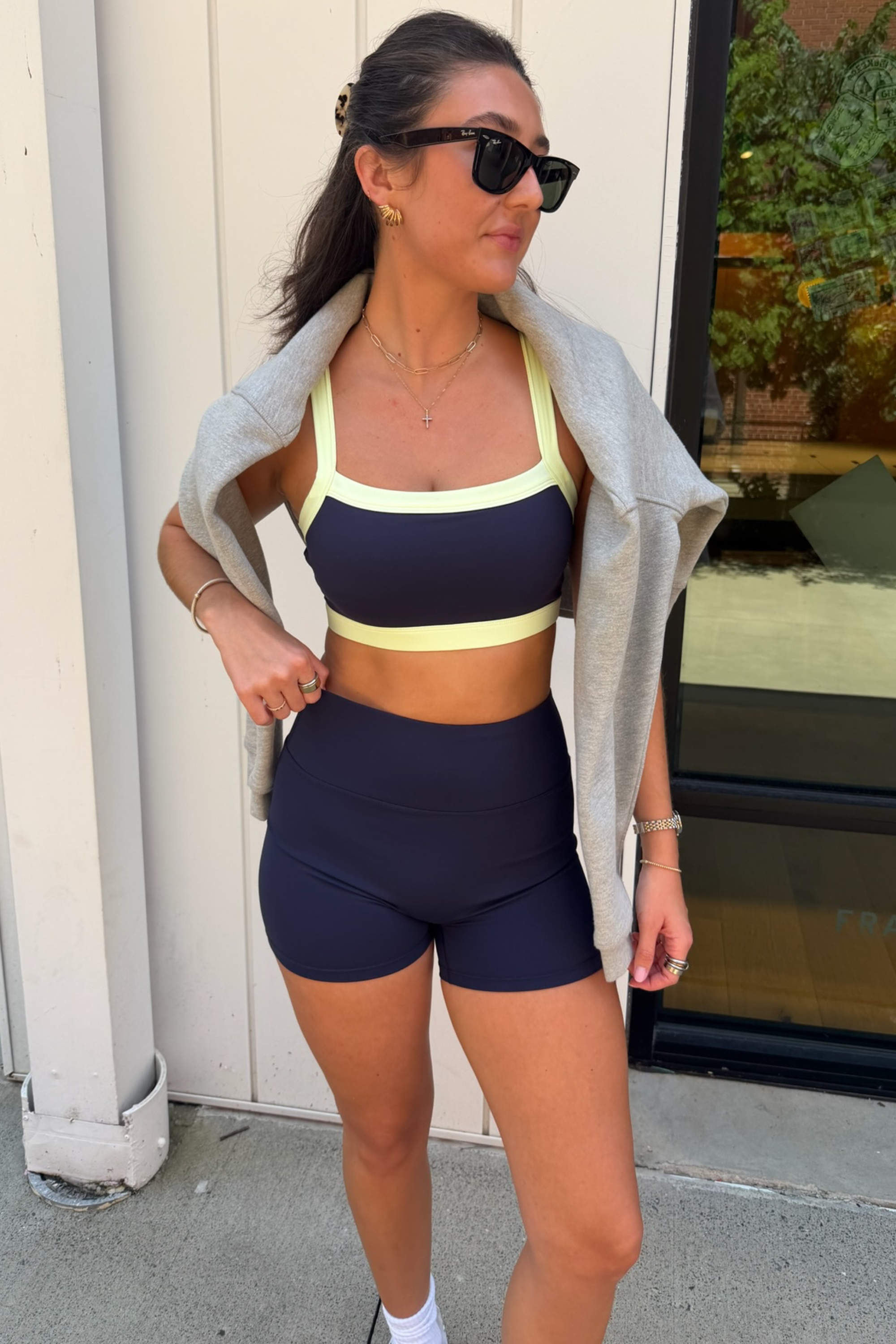 Allison Contrast Bra Top - Navy