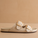 Desiree Woven Slide Buckle Sandal - Beige