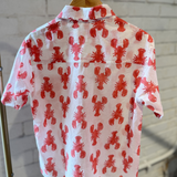 WeeLil Wells Buttondown Shirt - Lobsters Coral