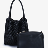 Hollace Mini Woven Tote - Black