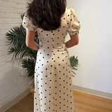 Pia Polka Dot Maxi Dress - Cream