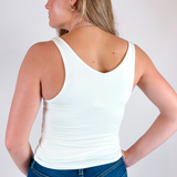 Mia Seamless Vneck Tank - Off White