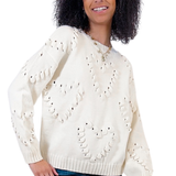 Lovin' on You Puff Heart Sweater - Cream