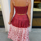 Tailgate Geometric Midi Set - Maroon Combo
