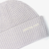 Merino Wool Embroidered Beanie - Grey Melange