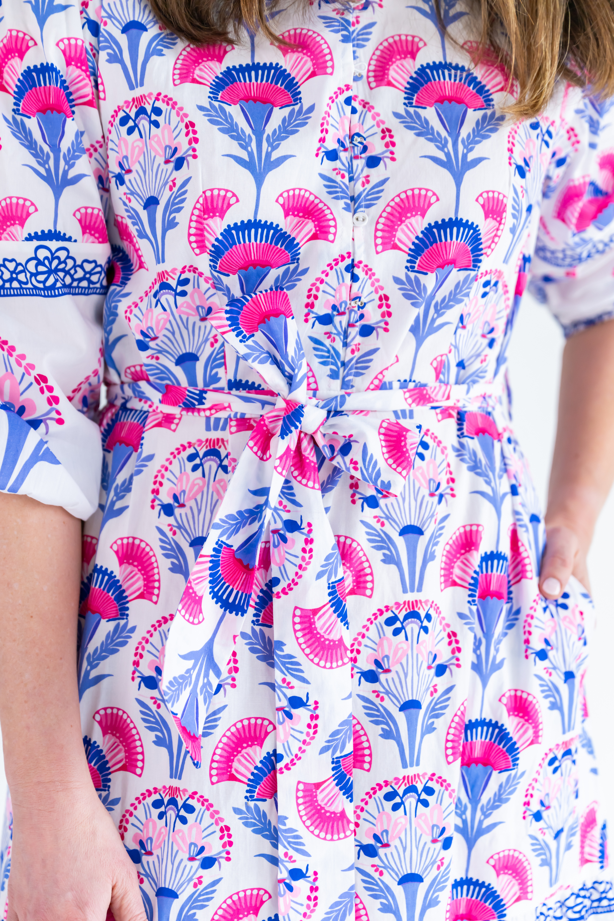 Aria Belted Maxi Dress - Pink/Purple Floral