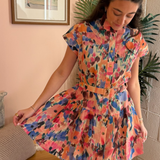 Zellie Print Mini Dress - Flora Fiesta