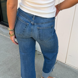 Charlotte Cuffed Wide Leg Jean - Medium Denim