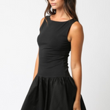 Gracie Drop Waist Mini Dress - Black