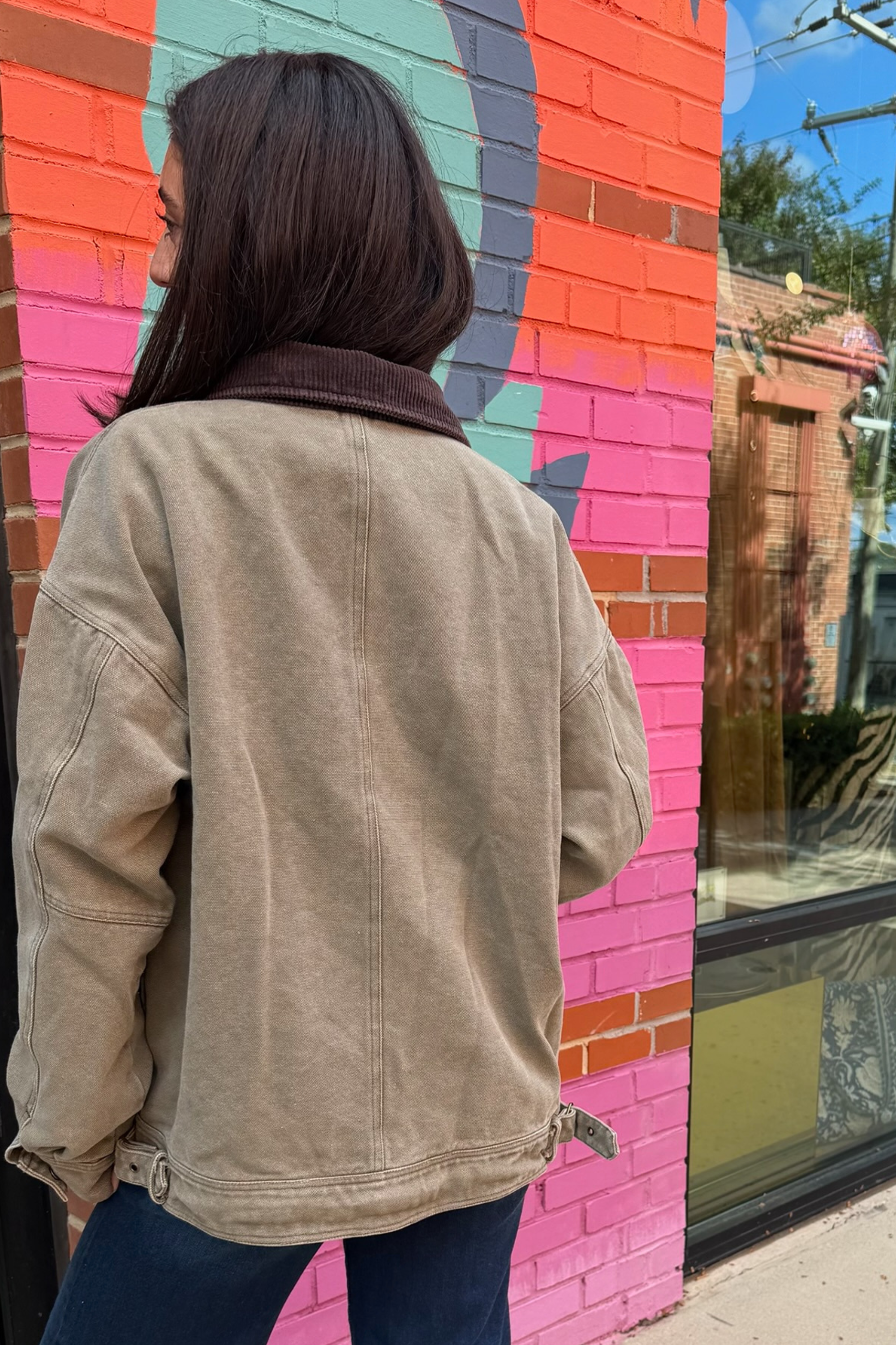 Elli Oversized Barn Jacket - Olive