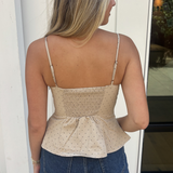 Ines Polka Dot Top - Khaki/Black