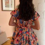 Zellie Print Mini Dress - Flora Fiesta