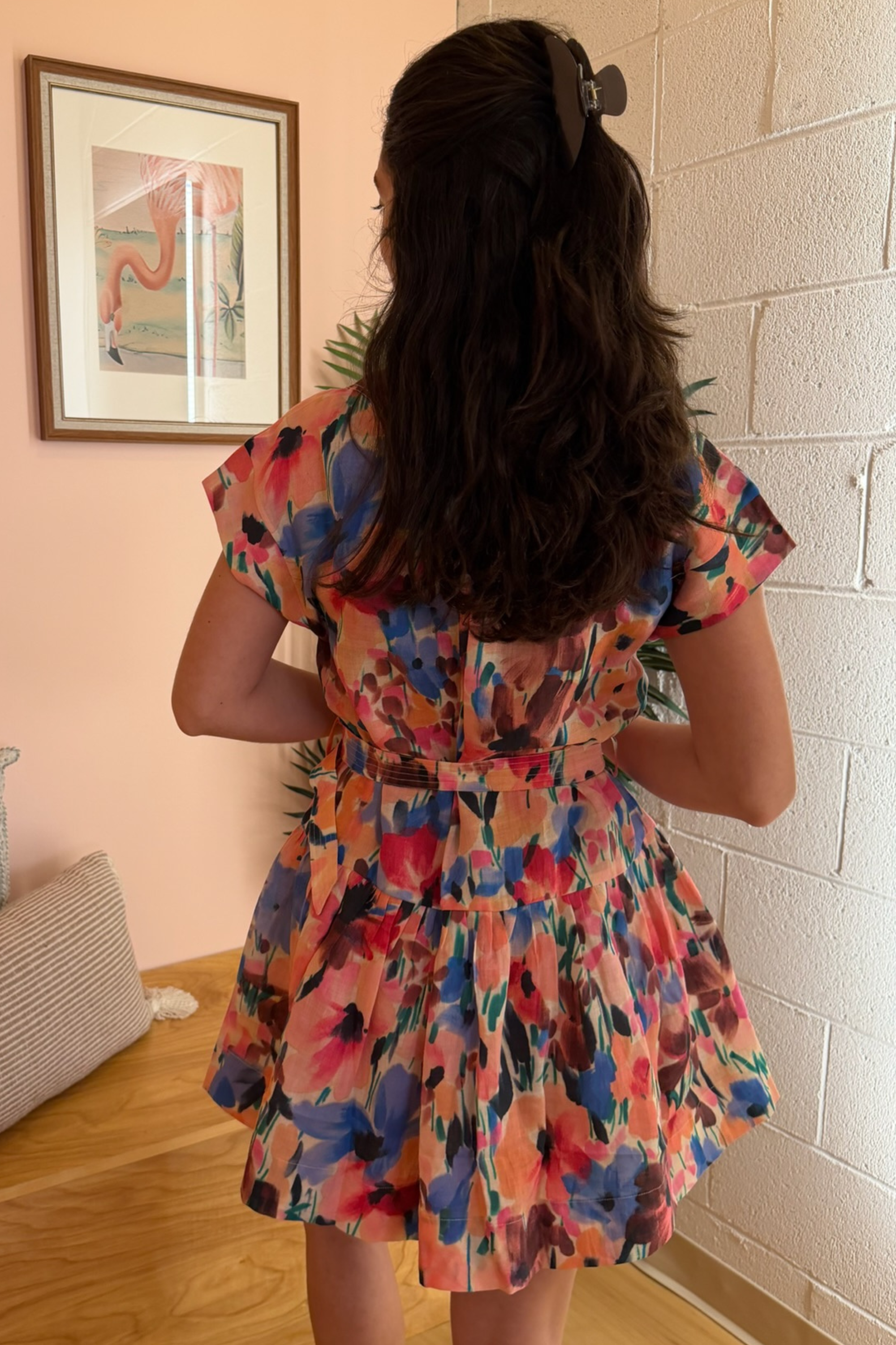 Zellie Print Mini Dress - Flora Fiesta