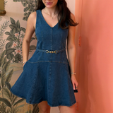 Lola Denim Mini Dress - Blue