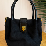 Ellie Suedelike Top Handle Crossbody - Black