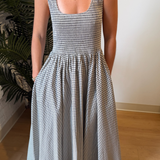 Yana Gingham Maxi Dress - Cream/Black