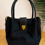 Ellie Suedelike Top Handle Crossbody - Black