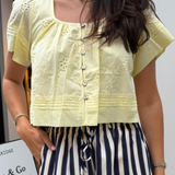 Sally Square Neck Top - Butter